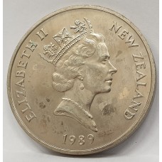 NEW ZEALAND 1990 . ONE 1 DOLLAR COIN . COMMONWEALTH GAMES . WEIGHTLIFTING